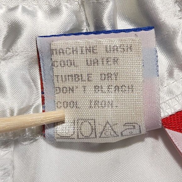 VINTAGE Tail Pleated Tennis Skirt Sz 12 White Raw Edge Appliques Pickleball Golf - Picture 10 of 13